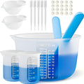 Silicone Resin Measuring Cup Kit ¨C DIY Epoxy Resin Craft Tools Set for Jewelry Making, Slime, Casting & Pouring ¨C Non-Stick Flexible Mixing Cups with Graduated Scale for Resin Art Beginners & Crafters