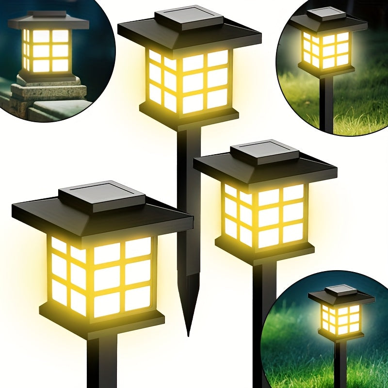 Solar Garden Lights Outdoor Waterproof Landscape Pathway Lights Solar Powered LED Stake Lights for Yard Patio Walkway Holiday Decor Warm White Colorful