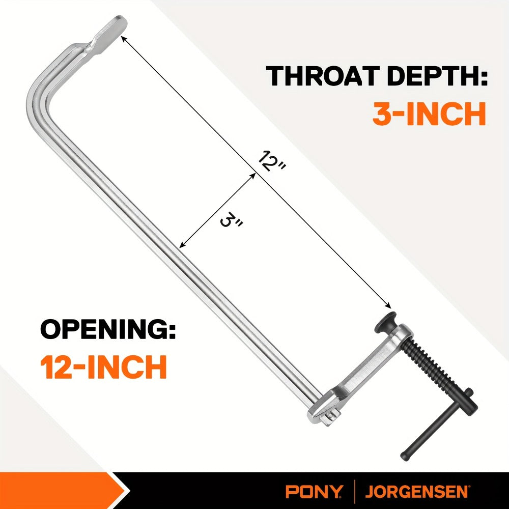 Bar Clamps 12 Inch 2-Pack ¨C Jorgensen Light-Duty Drop Forged Steel Clamps for Woodworking, Welding & DIY Projects, Heavy-Duty Grip Bar Clamp Set