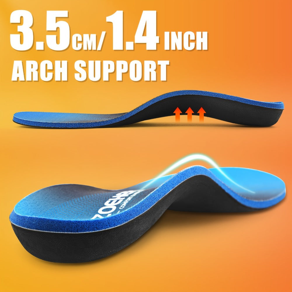 Arch Support Insoles for Men & Women, Heavy Duty Orthotic Shoe Inserts for Flat Feet, Plantar Fasciitis & Overpronation, Shock Absorbing Breathable Insoles for Work Boots, Running, Hiking, Standing All Day ¨C 6 Sizes