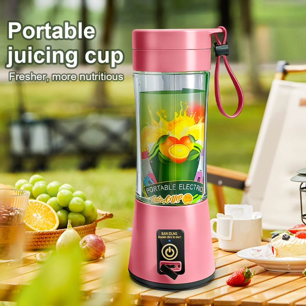 Portable Blender Cup USB Rechargeable 380ML - Mini Personal Blender with 6 Blades for Smoothies, Shakes & Juice, Compact Travel Blender for Office, Gym, Picnic & Outdoor, 5 Colors