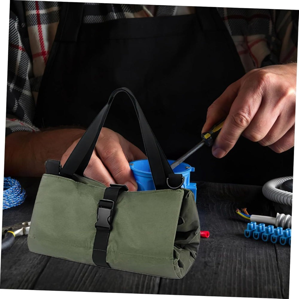 Collapsible Tool Bag Organizer for Hardware Storage | Foldable Tool Kit Bag for Carpentry Electricians Automotive Repairs Outdoor | Portable Buggy Bag Easy Transport