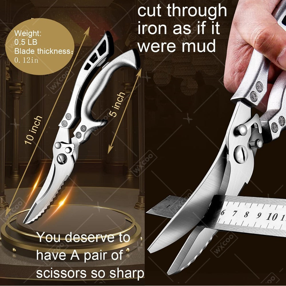 Chef Knife Set 8 PCS Professional Kitchen Knives - Stainless Steel Forged Blade, Boning Knife, Butcher Knife & Kitchen Scissors, Ultra-Sharp Full Tang Design