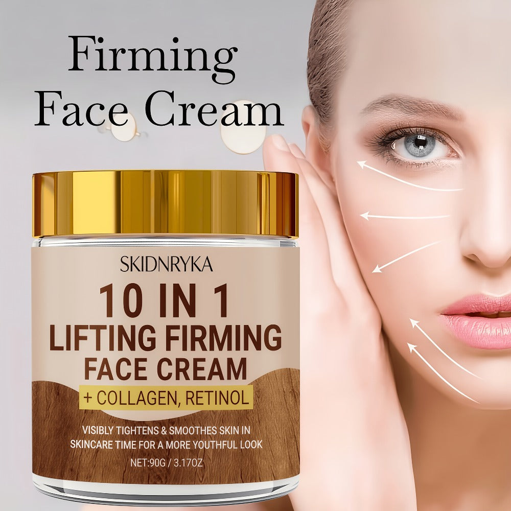 10-in-1 Firming & Lifting Moisturizing Face Cream for Women - Anti-Aging, Youthful Glow, Non-Greasy 90g | Buy 2 Get 1 Free Set | All Skin Types