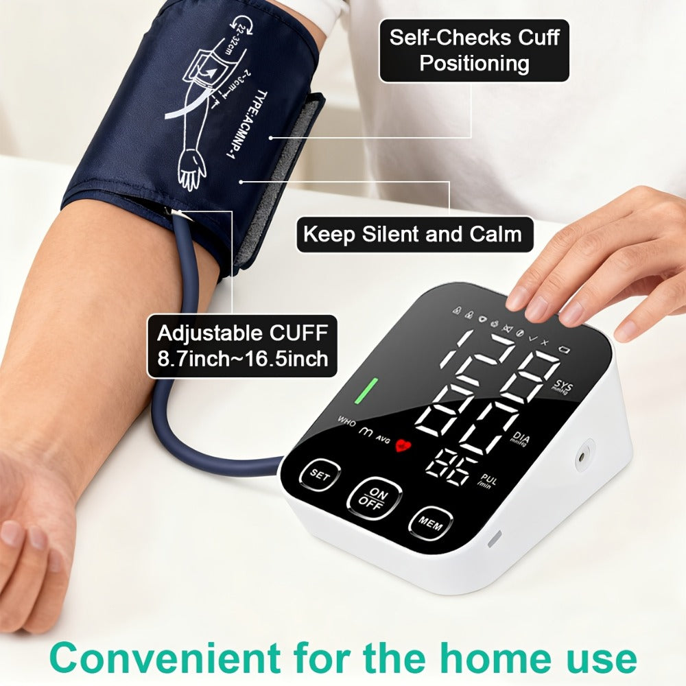 Blood Pressure Monitor Automatic Upper Arm ¨C Large Cuff, 4.5¡± Backlit Screen, 2¡Á99 Memory, Voice Broadcast, One-Touch BP Machine for Home Use