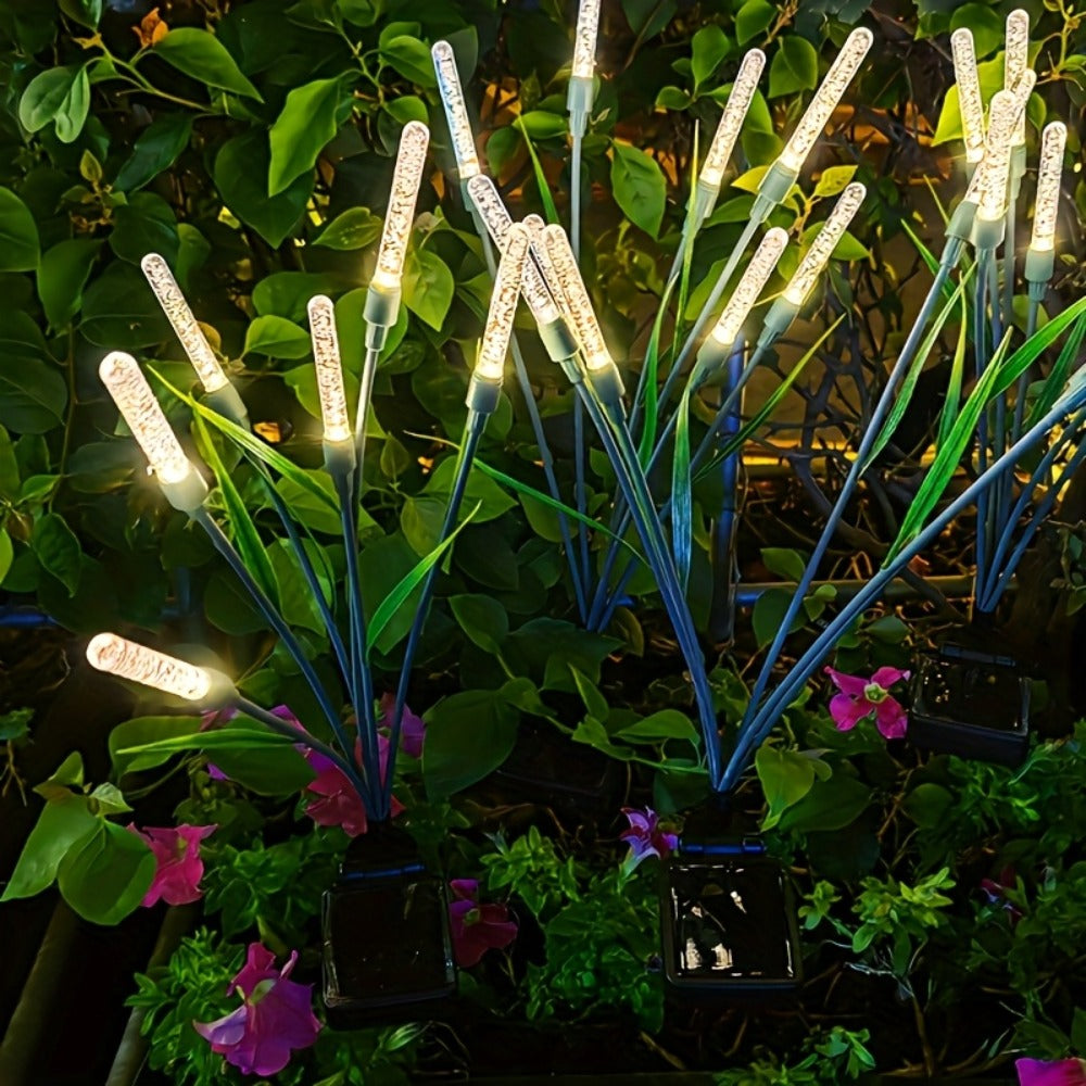 Solar Bubble Pathway Lights Outdoor 4 Pack ¨C IP44 Waterproof Acrylic Reed Stake Lights Auto On/Off Dusk to Dawn | Warm White Solar Powered LED for Garden, Yard, Driveway, Walkway & Patio Decor