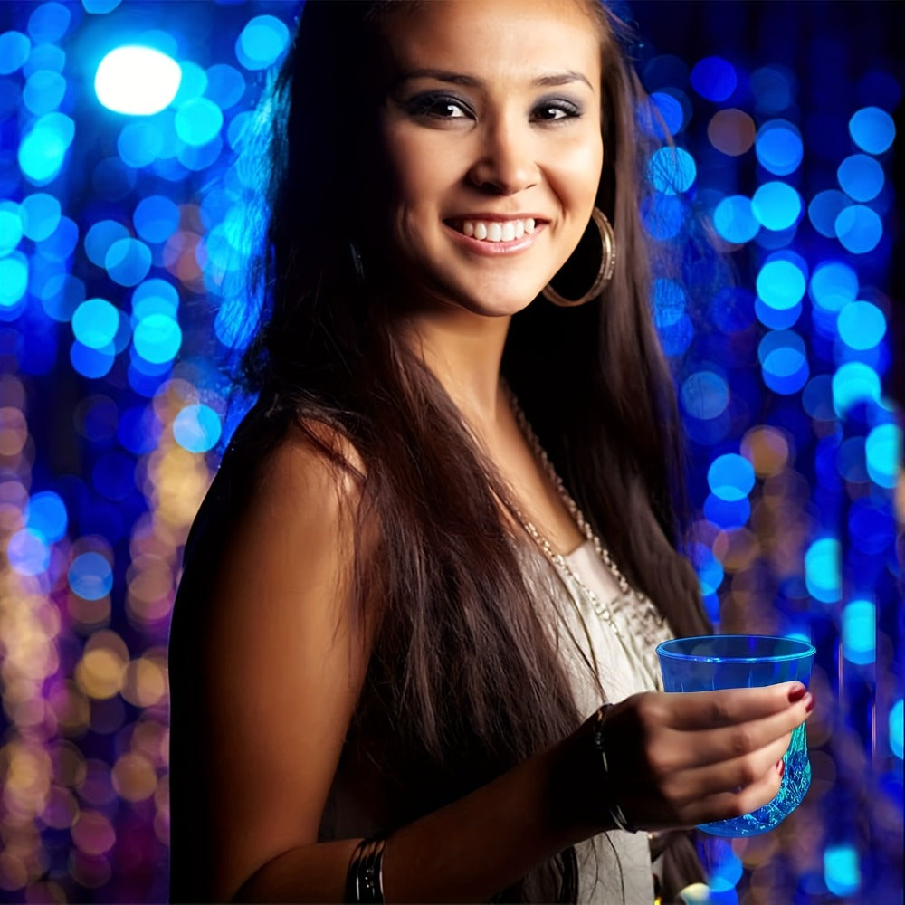 LED Glowing Cups Liquid Activated Light Up Tumblers Multicolor Flash Crystal Wine Glasses for Bar Party Decor 4 Pack 6 Pack