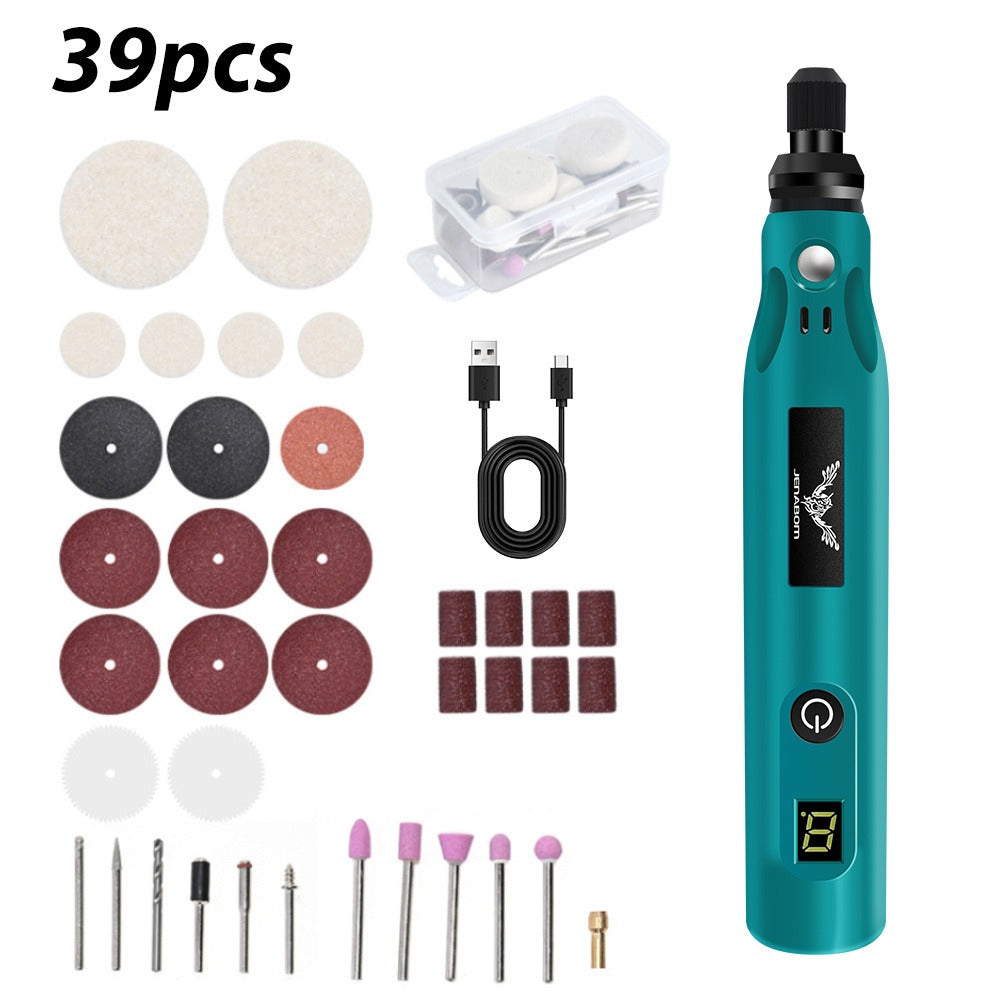 Electric Engraving Pen Kit 25/39PCS - Rechargeable Rotary Tool Set with Adjustable Speed for Engraving, Sanding, Polishing, Drilling & Etching - Portable Multifunctional Power Tool for DIY Crafts