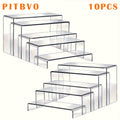 Acrylic Display Risers Clear Transparent Stands for Funko Pop Figures, Cupcakes, Jewelry, Perfume Bottles ¨C Multi-Size Display Shelf Organizer for Home, Store & Craft Show ¨C 10 or 20 Piece Set Large Size