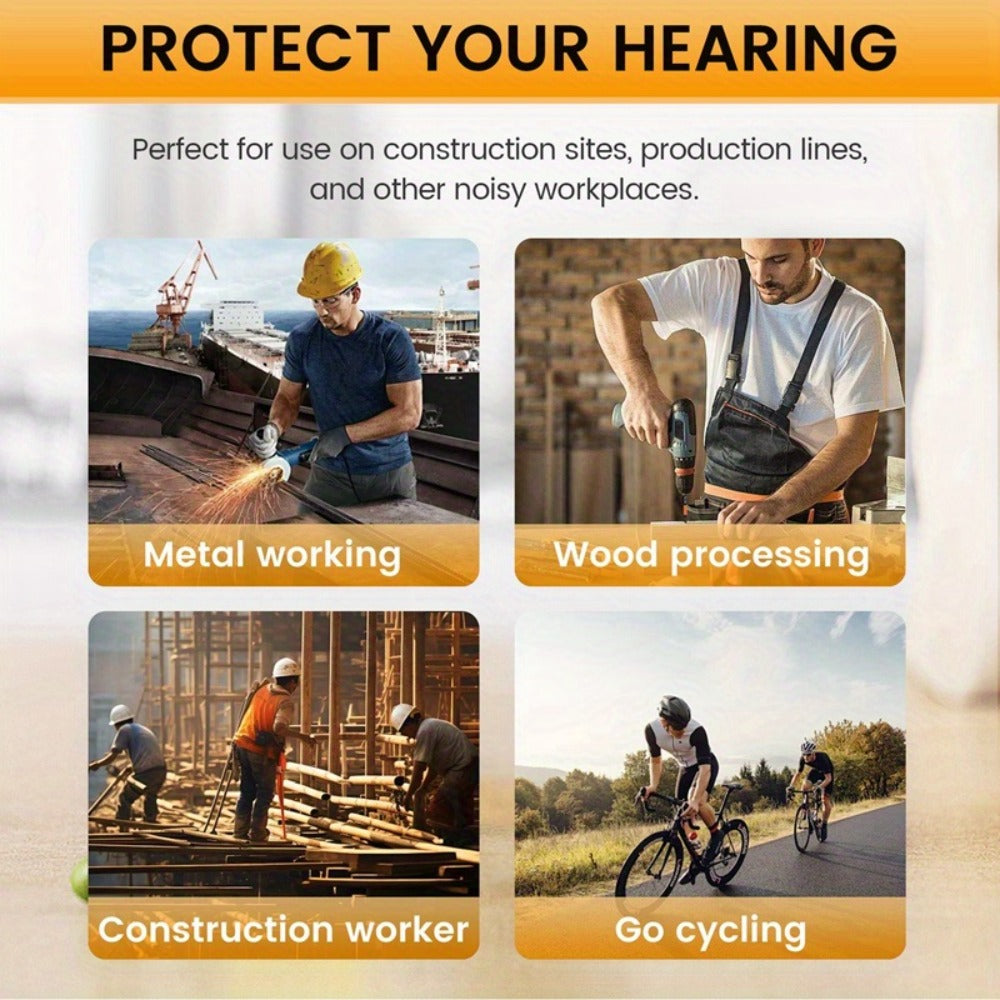 Noise Cancelling Bluetooth Earbuds Hearing Protection for Work ¨C Wireless In-Ear Headset for Construction Site, Production Line and Noisy Environments, Chemical Fiber Silicone Comfortable Fit
