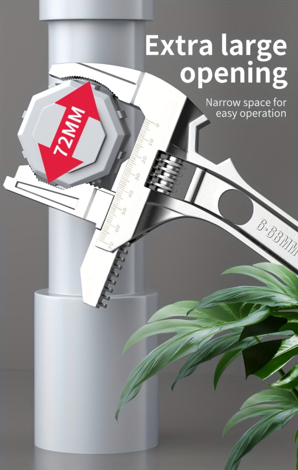 Bathroom Wrench Tool Multifunctional, Adjustable Double-Ended Open-End Wrench for Sink, Faucet, Water Pipe & Heating Repair, Space-Saving Plumbing Hand Tool for Home Bathroom Kitchen