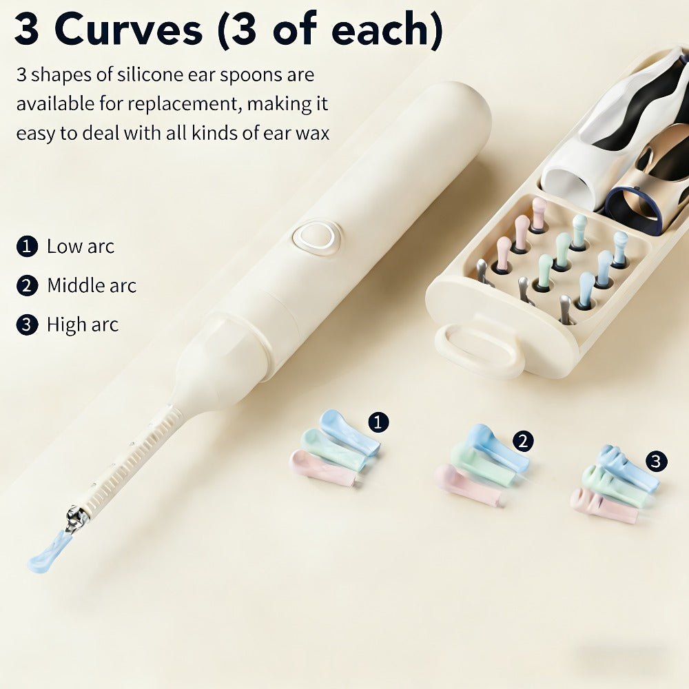 Ear Wax Removal Kit with Camera - 12-in-1 Ear Cleaning Tool Set, Rechargeable Ear Scope with LED Light, Ear Pick Cleaner, Nose Picker, Storage Box Included, Great Gift Idea