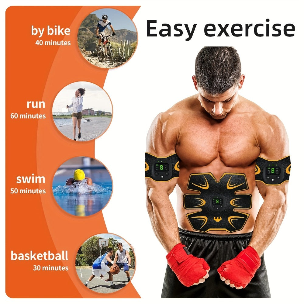 EMS Muscle Stimulator Trainer Patches ¨C 8 Modes 19 Intensities Fitness Exerciser for Arms, Legs & Body Toning, Electric Muscle Training Pad for Home Gym Workout