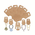 Jewelry Display Cards Wooden Self-Adhesive Kraft Backing | Rounded Corner Hang Tags for Necklaces Bracelets Keychains Boutique Packaging Home Organizing 11 99 Pack