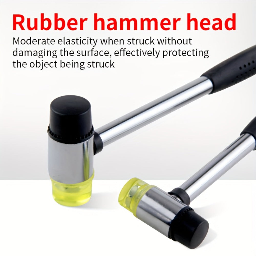 Double-Head Rubber Mallet ¨C Plastic Installation Hammer with Rubber Handle, Rebound-Proof Soft Mallet for Floor Installation, Tile, Jewelry, Leather Crafts & Woodworking (25/30/35/40mm)