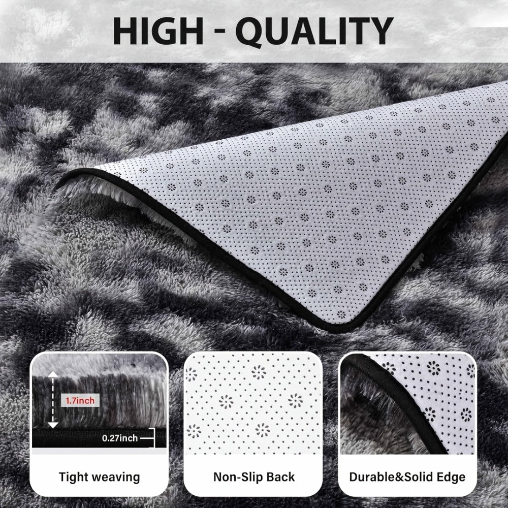Fluffy Area Rug Tie-Dye Soft Carpet for Living Room Bedroom Office Thickened 1000g/©O Machine-Woven Indoor Mat Multi-Color Multi-Size Dark Gray Light Grey Khaki Pink Black White Purple