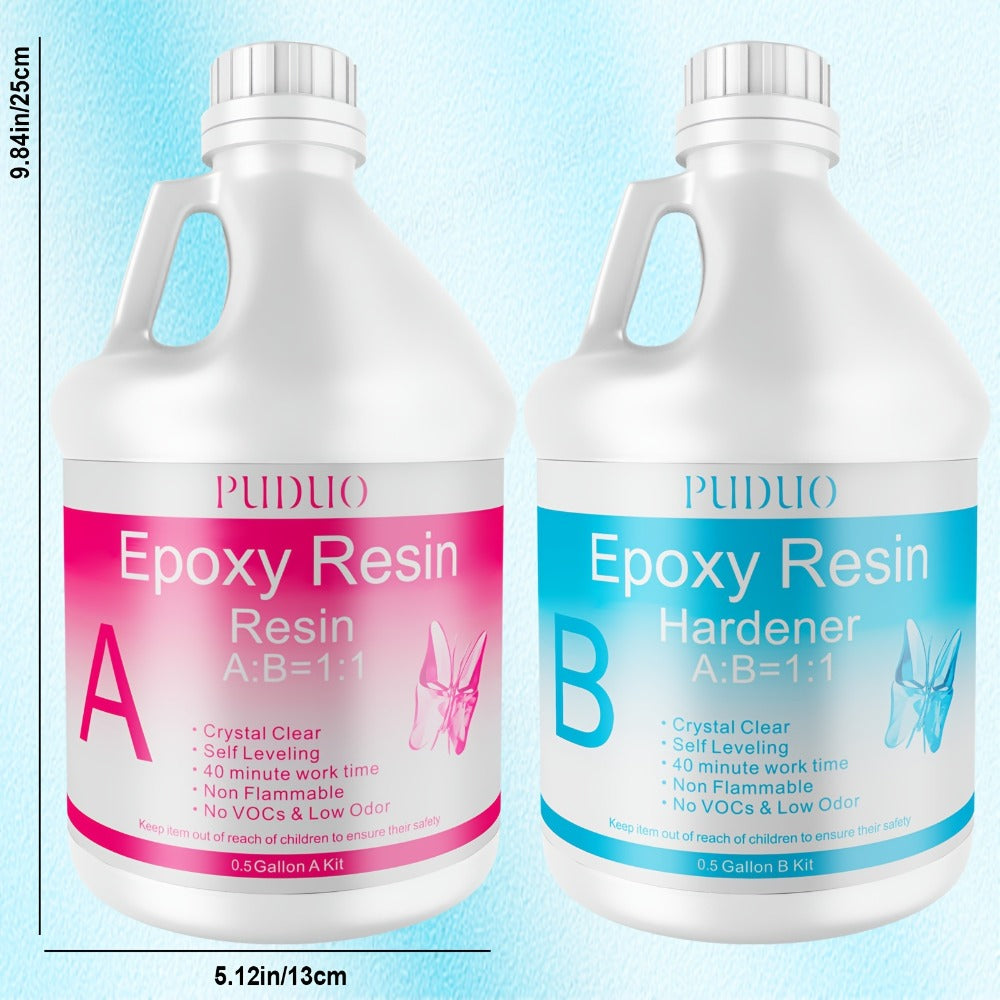 Epoxy Resin Kit Ultra Clear Bubble-Free Self-Leveling ¨C 2-Part Casting & Coating Resin for River Tables Countertops Crafts, Yellowing-Resistant Fast Cure Formula