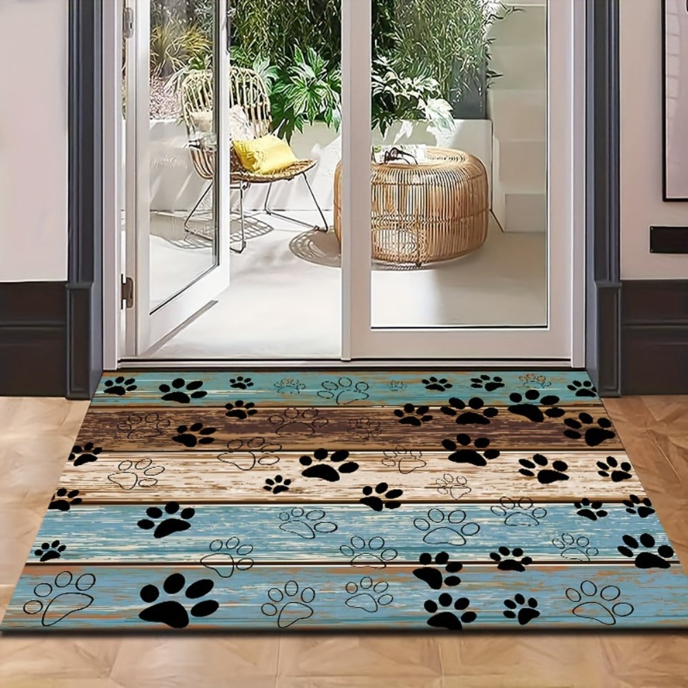 Cat Paw Print Door Mat Non-Slip Washable ¨C Indoor Outdoor Welcome Mat Quick-Dry Anti-Slip Rug for Living Room, Bedroom, Bathroom, Kitchen, Entryway ¨C Multiple Sizes