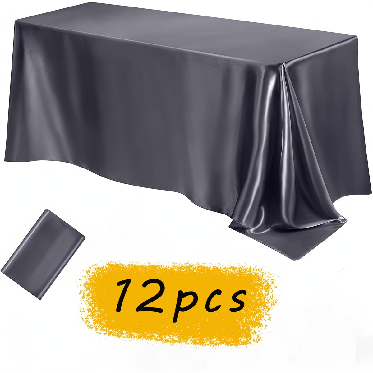 Satin Tablecloth 12pcs 57¡±x102¡± Rectangular Silky Smooth Fabric Table Cover for Wedding Banquet Birthday Party Holiday Event