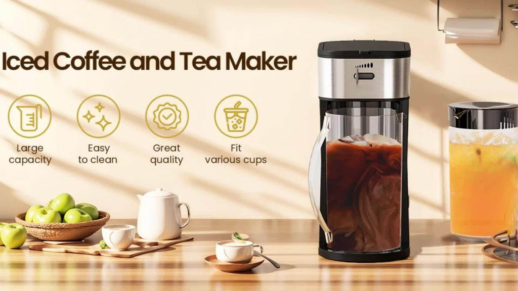 Iced Tea & Coffee Maker 3 QT Pitcher with Reusable Filter Basket | Adjustable Brew Strength | Cold Brew Machine for Iced Tea, Lattes, Lemonade & Flavored Water | Black