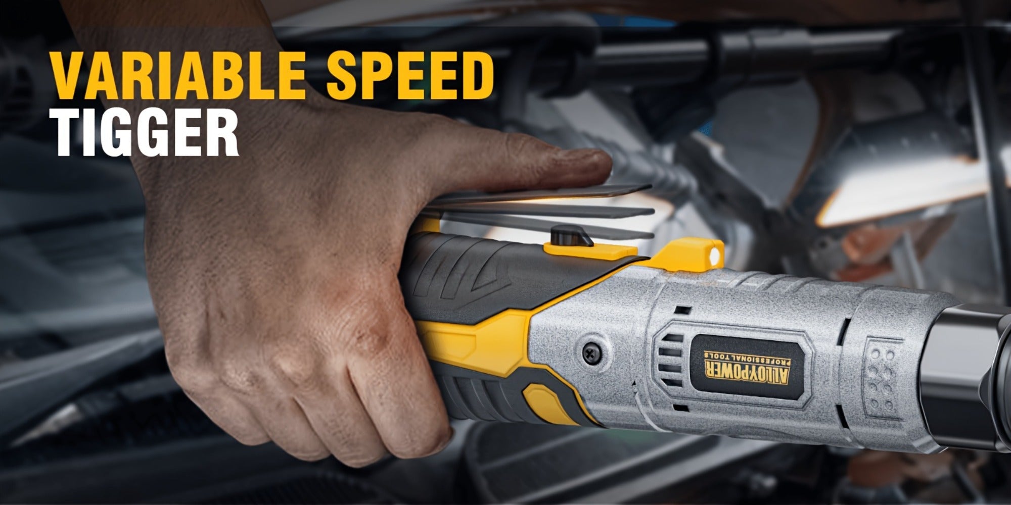Cordless Electric Ratchet Wrench Set 3/8 Inch 12V 60 Ft-Lbs Power Ratchet Tool Kit with 2 Batteries, 6 Sockets, LED Light, Variable Speed, 1/4 & 1/2 Inch Adapters and Carrying Case for Auto Repair DIY