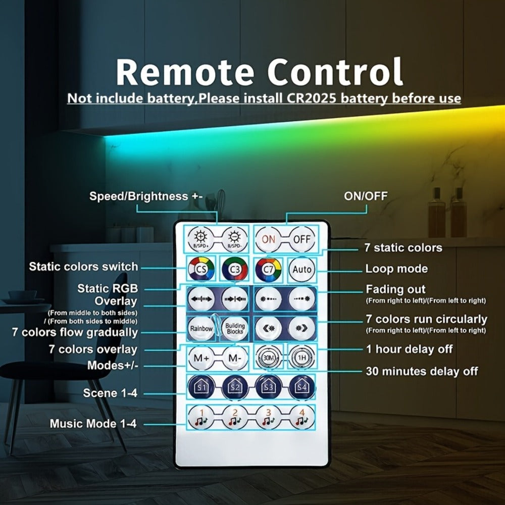 RGBIC Color Chasing LED Neon Rope Light with App & Remote Control, Music Sync, DIY Design, Multi-Color Including White, USB Powered, for Bedroom, Gaming Room, Christmas, Indoor & Outdoor Decoration