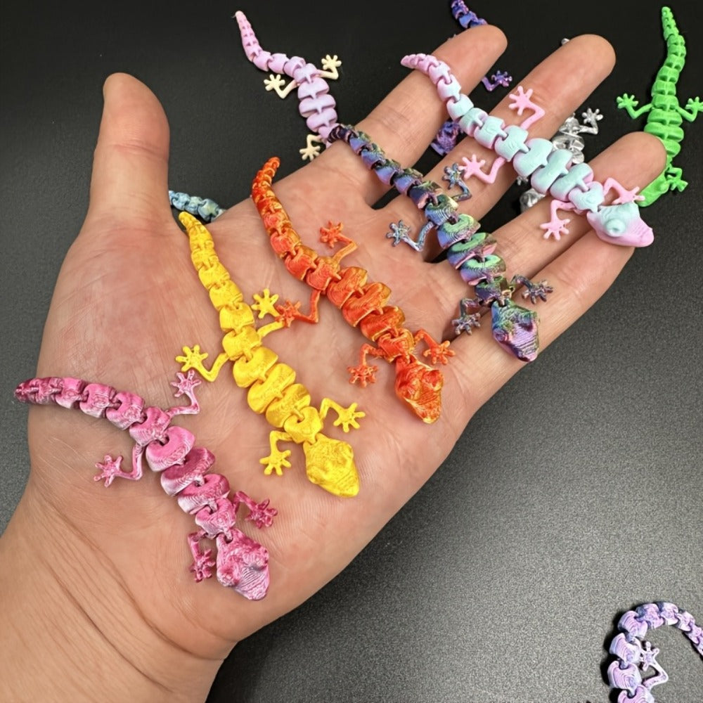 3D Printed Gecko Statues Set 101pcs Miniature Lizard Figurines Home Decor Desk Ornaments Lucky Charm Collectible Sculptures Gift for Mom Dad Birthday Holiday