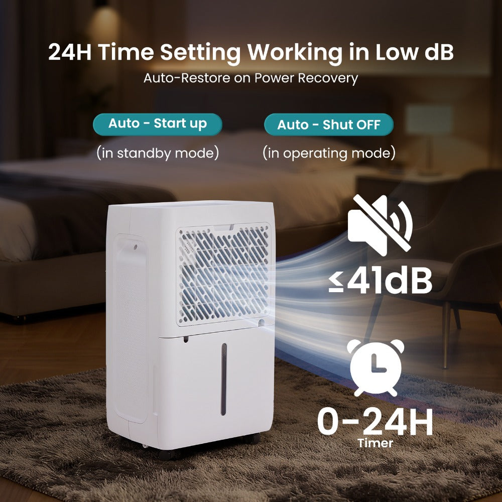 Dehumidifier for Basement 50 Pint 5500 Sq Ft with Drain Hose, Portable Home Dehumidifier for Large Room Bedroom Bathroom, 3 Modes Auto Shut-Off Quiet Fan Washable Filter Humidity Control