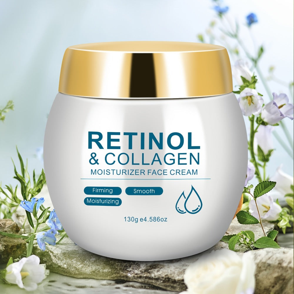 Retinol & Collagen Moisturizer Face Cream with Hyaluronic Acid & Vitamin E, Hydrating Firming Anti-Aging Day & Night Cream for All Skin Types, Hypoallergenic Neck & Face Moisturizer ¨C 130g