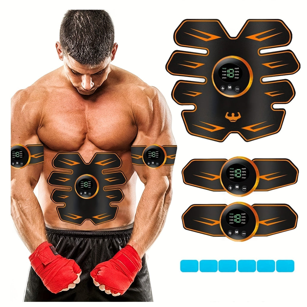 EMS Muscle Stimulator Abdominal Trainer Electric ABS Toning Belt for Core Strengthening Fat Burning Body Sculpting Home Gym Fitness Equipment for Men and Women