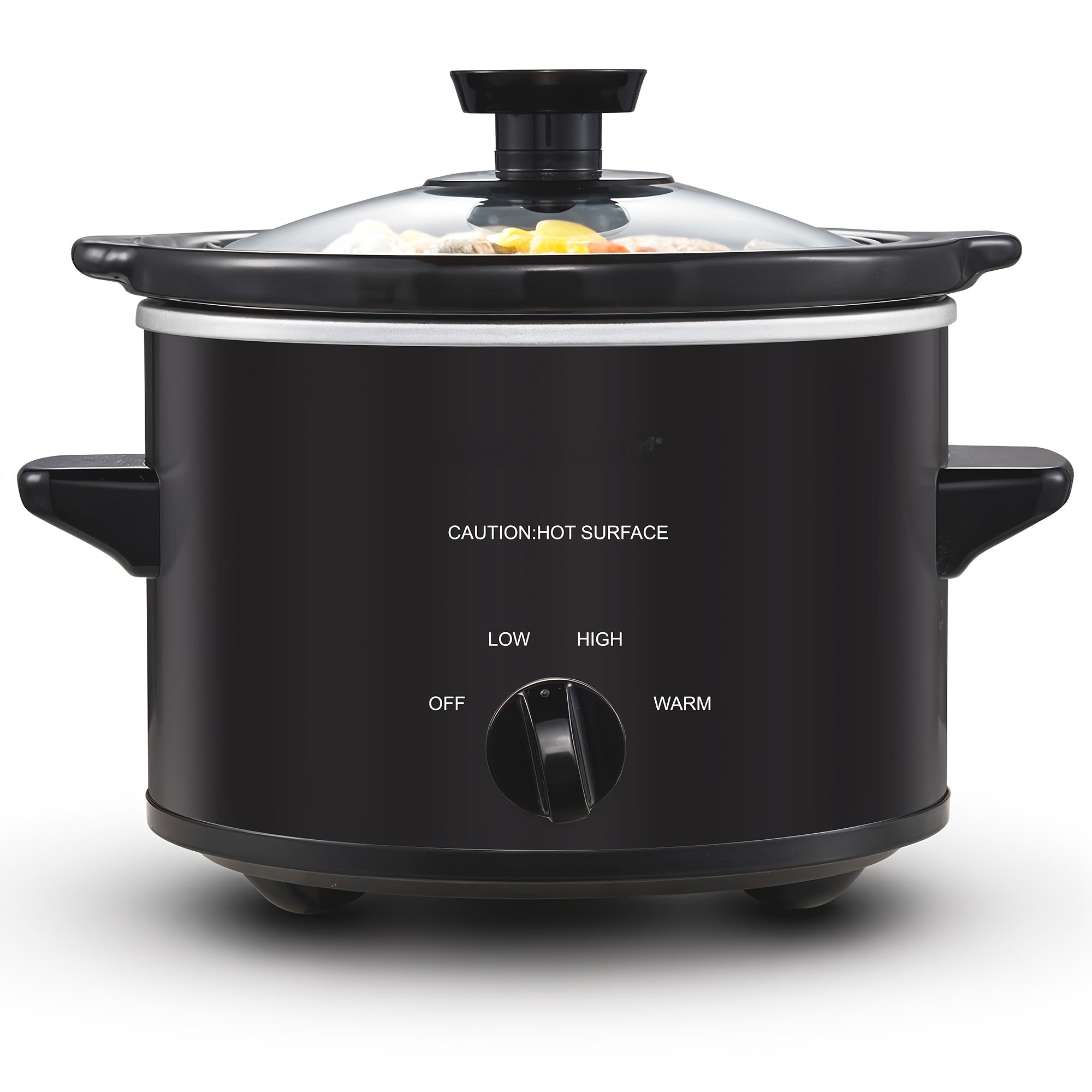 Mini Slow Cooker 1.5QT & 2.0QT with Adjustable Temperature Ceramic Crock & Dishwasher Safe Glass Lid ¨C Small Slow Cooker for Sauces Dips Soups Stews, Stainless Steel & Black
