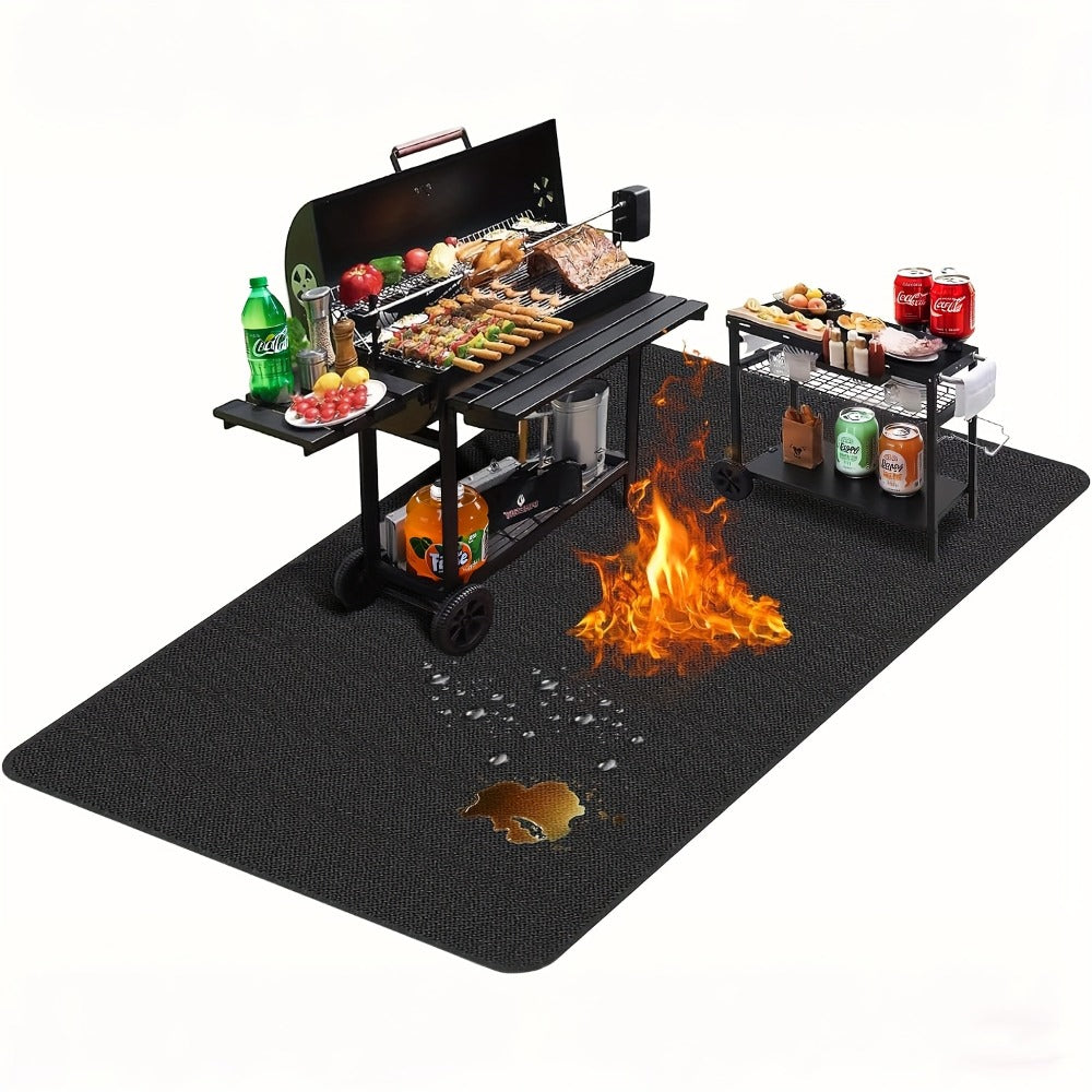 BBQ Grill Mat Fireproof & Heat Resistant - Double-Sided Fiberglass Grill Pad for Outdoor Grills, Fire Pits & Smokers | Waterproof Oil-Proof Deck & Patio Protector | Easy Clean BBQ Splatter Mat