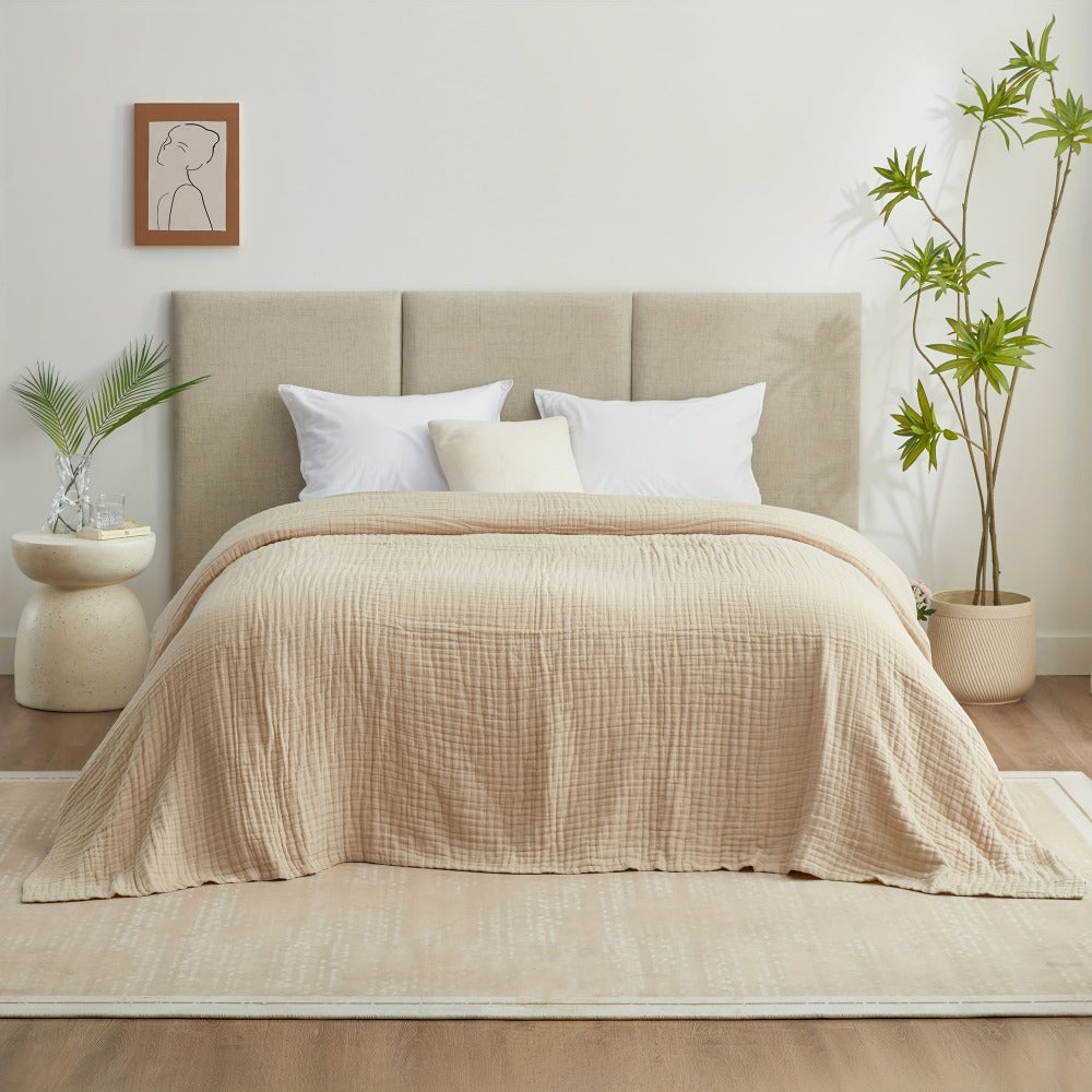 6-Layer Gauze Blanket 100% Muslin ¨C Lightweight Breathable Cotton Throw for Couch & Bed, All Season Adult Blanket, 4 Colors