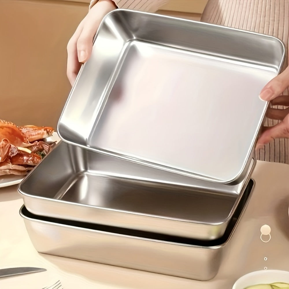 Stainless Steel Food Storage Containers with Lids 5pcs Set Durable Baking Trays Reusable Meal Prep Containers for Picnic Refrigerator Organization Kitchen Essentials Flip Top Closure Easy to Clean