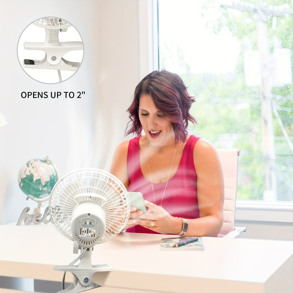 Turbo Table Fan 8 Inch 3-Speed Quiet Air Circulator, Wall Mountable with Adjustable Tilt and Carry Handle, Portable Desktop Fan for Bedroom, Office, Living Room and Home Cooling