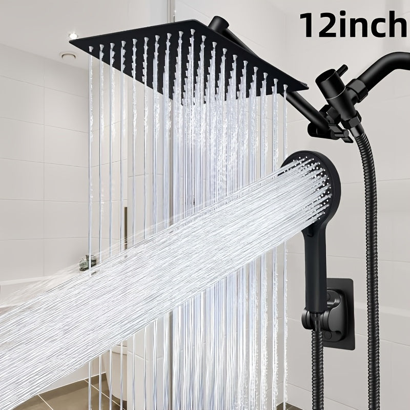 Rain Shower System with Handheld Shower Head ¨C High Pressure Rainfall Showerhead Combo Copper Diverter Anti-Clog 8 10 12 Inch