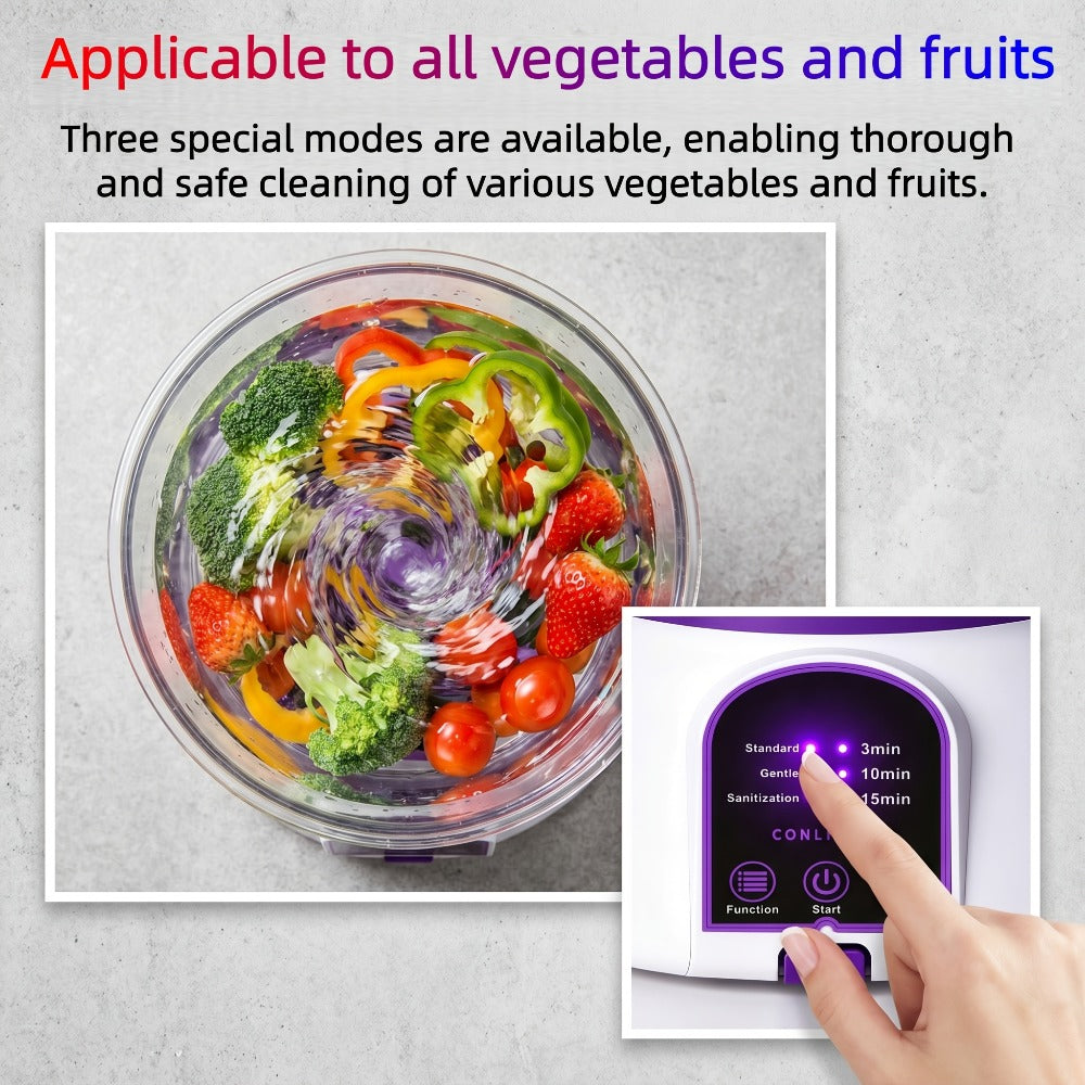 Fruit and Vegetable Cleaner Machine Ultrasonic Purifier Multifunctional Household Food Cleaning Device Rechargeable for Removing Pesticides Bacteria Single Dual Battery Options