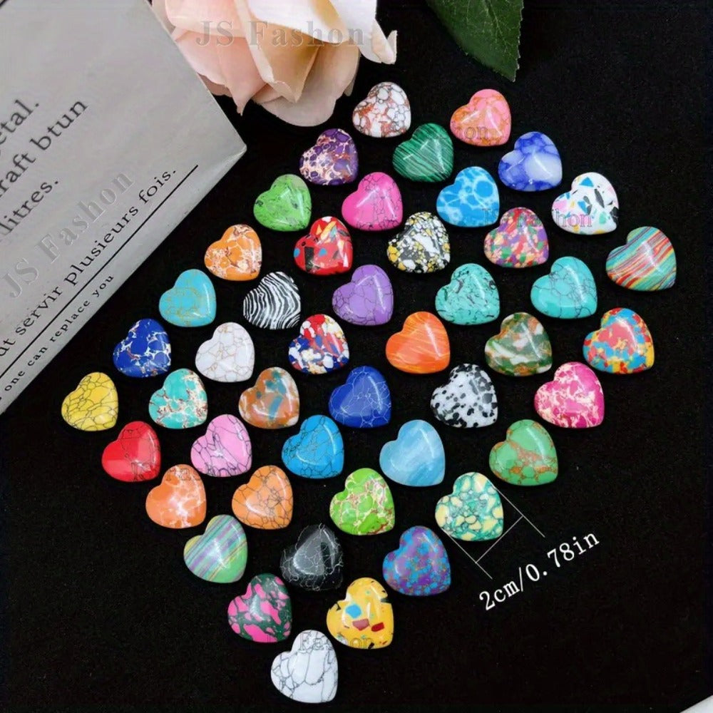 Heart Shaped Stones 50 100pcs Colorful Rainbow Natural Stone Hearts for DIY Jewelry Making Yoga Meditation Worry Stones Christmas Valentine Gift Craft Supplies