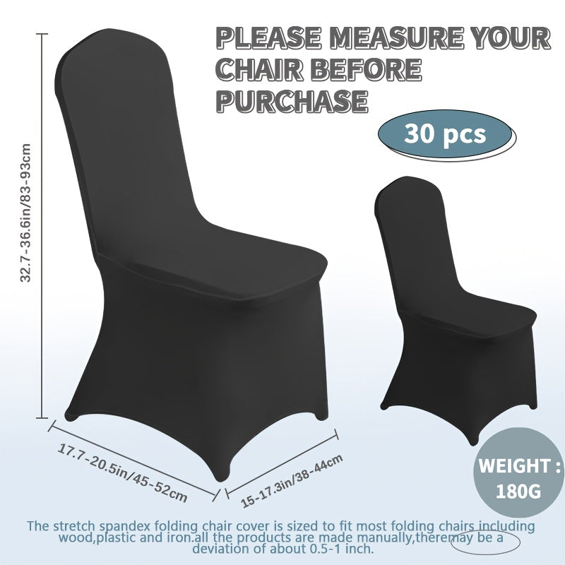 Spandex Chair Covers Bulk, Elastic Stretch Universal Fit Banquet Chair Protectors ¡ª Machine Washable Wedding Chair Covers for Weddings, Parties, Banquets & Events | Black & White | 30-150 Pack