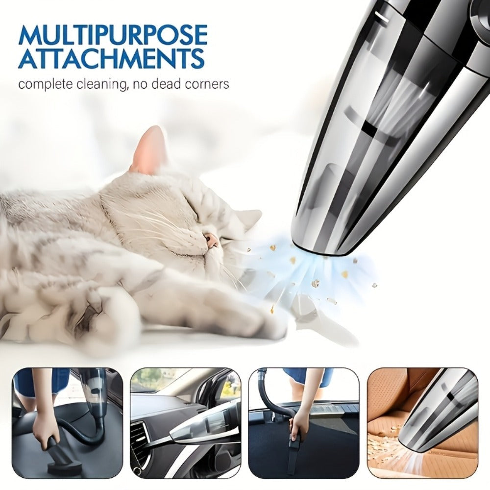 Handheld Vacuum Cleaner Cordless Portable USB Rechargeable Strong Suction Aluminum Fan Blade Mini Vacuum for Car Interior Home Office Desk Crevice Sofa Pet Hair Dust Crumbs
