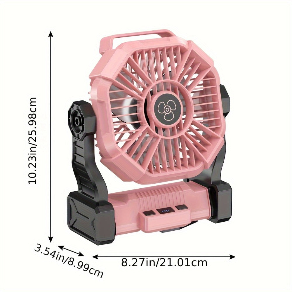 Camping Fan with LED Lantern 3-in-1 Rechargeable Portable Tent Fan with Hook Timer & Rotation for Car RV Barbecue Travel Outdoor