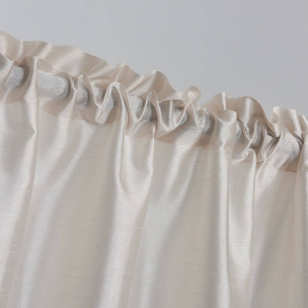 Kitchen Curtains 3 Panels Faux Silk Sheer Tier and Valance Set Rod Pocket 2 Tiers 26x36 inch + Valance 52x14 inch for Kitchen Bathroom Window Drapes