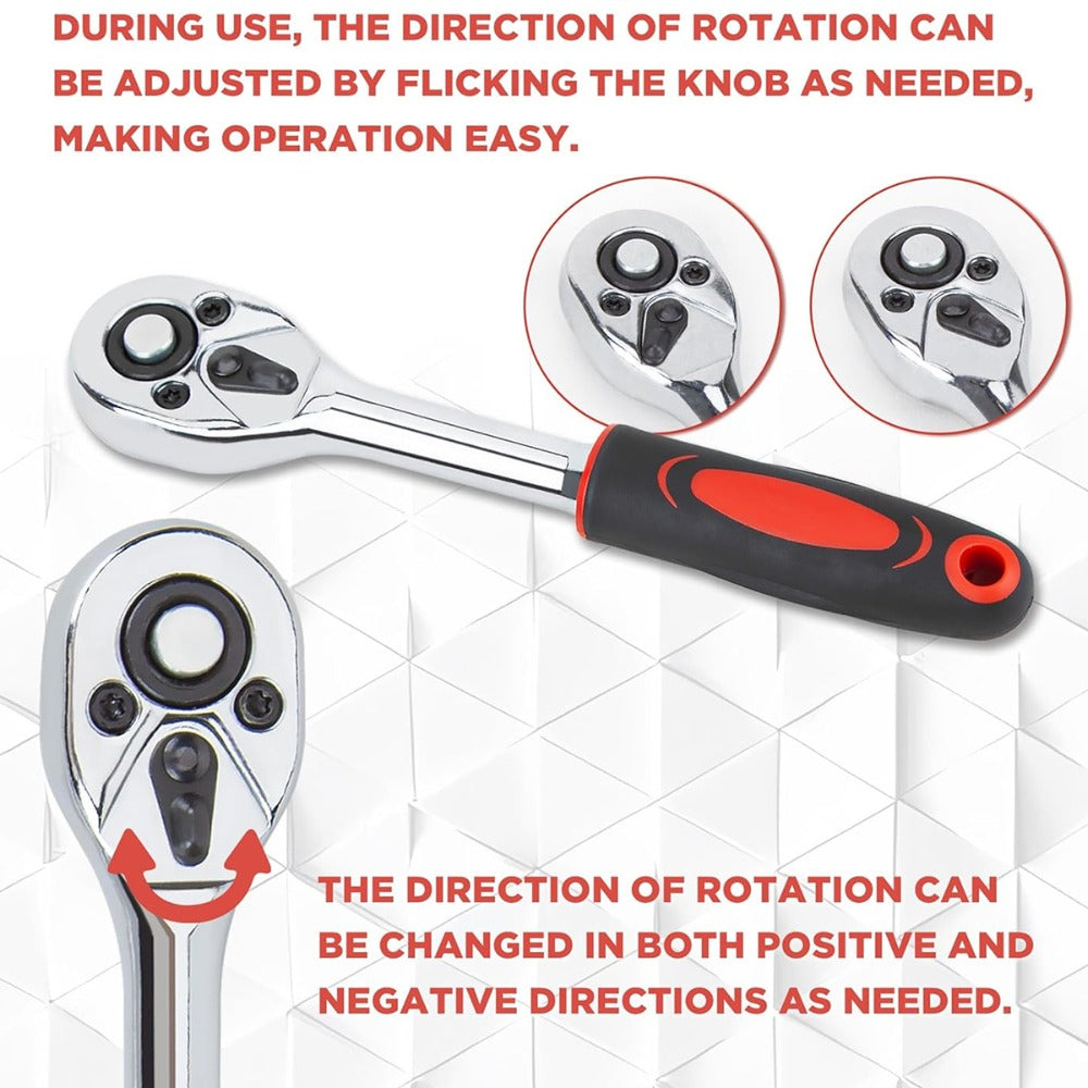 Ratchet Socket Wrench Set with Handle ¨C 50/53/96/123/218/999PCS | 3/8¡± Drive CR-V Steel | Metric & Imperial Sizes | Car Maintenance, Boat & Home Repair Tool Kit for Mechanics