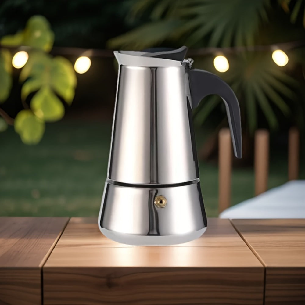 Stovetop Espresso Maker Moka Pot 9 Cup Stainless Steel Manual Coffee Brewer No Electricity Required for Strong Coffee Latte Espresso Home Kitchen