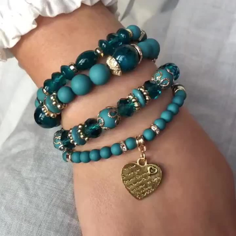 Bohemian Beaded Bracelet Set 24pcs ¨C Multi-Layer Wooden Bead Elastic Bracelets with Butterfly Elephant Tree Pendant, Handmade Colorful Tassel Wristbands for Women Men, Party Gift & Daily Wear