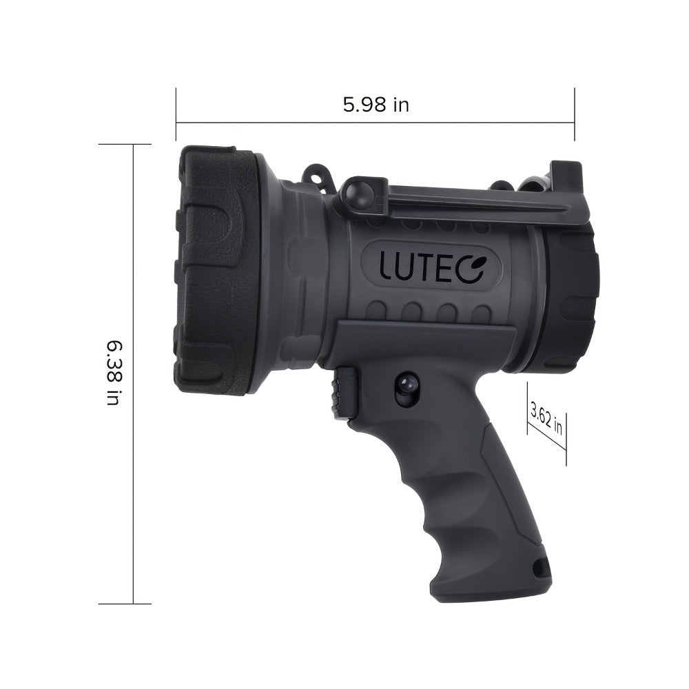 Rechargeable Spotlight Flashlight 1500LM Extremely Bright Handheld Searchlight ¨C 4 Modes, Foldable Stand, Red Light Filter, USB Rechargeable Portable Spotlight for Camping Hunting Emergency Outdoor Use
