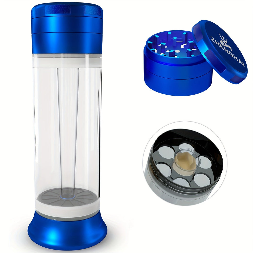 3-in-1 Zinc Alloy Spice Grinder Pre-Rolled Cone Loader 6-Hole Storage Rolling Machine Grinding Filling Storage All-in-One with Cleaning Brush Black Red Blue
