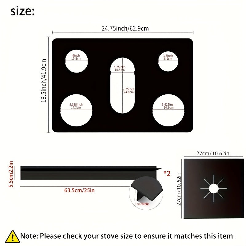 Gas Stove Burner Cover Mat Non-Stick Reusable Washable Stove Top Protector for LG 30-Inch Gas Stove ¨C Oil-Resistant High-Temp Safe, Trimmable 5-Hole Design, Keeps Stove Clean & Scratch-Free