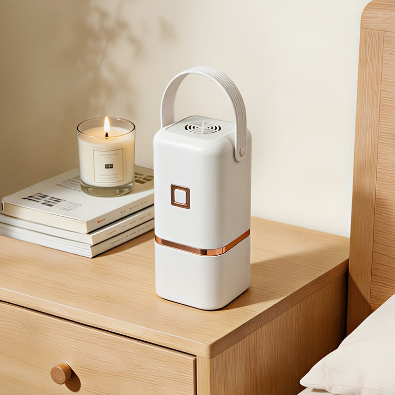 Foldable Portable Electric Clothes Dryer Compact Lightweight Travel Drying Machine for Apartments Dorms RVs Hotels Quick Dry Clothes White Gold Frame