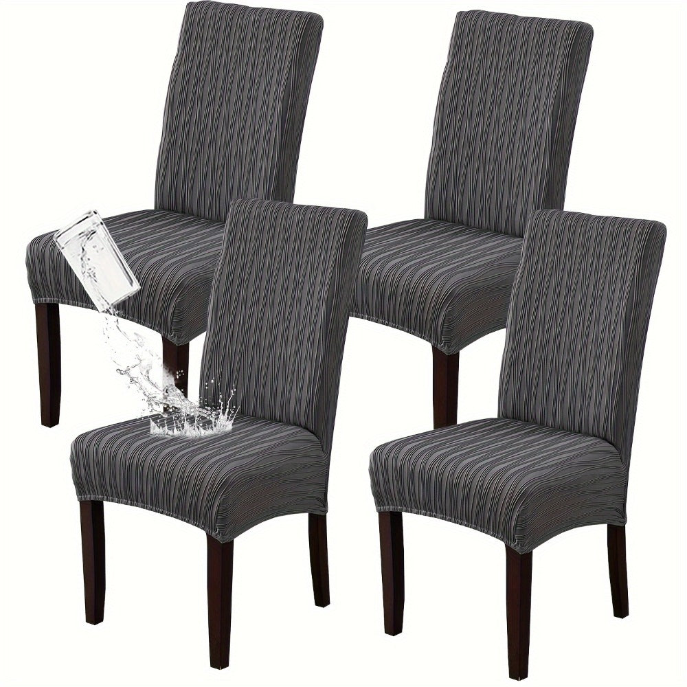 Dining Chair Covers Stretch Slipcovers Set of 4 or 6, Stain Resistant Removable Washable Chair Protector for Home Kitchen Restaurant Wedding, Spandex Jacquard Fabric, 7 Colors Available